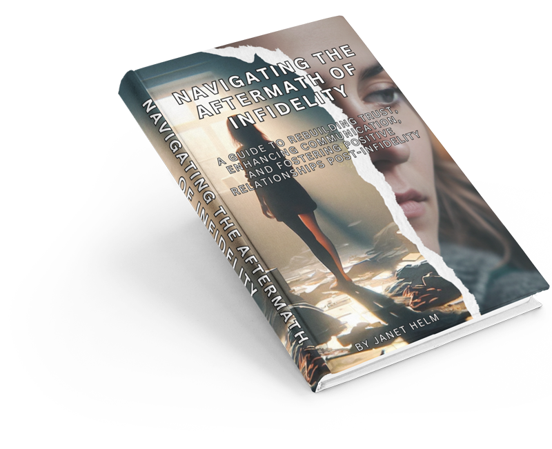 Can Your Relationship Survive Infidelity? 2 mockup of a book leaning over a flat backdrop
