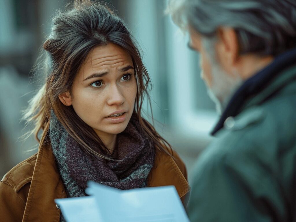 A Wife Confronting her Husband with results from his lie detector test showing that he lied about his fidelity during the polygraph examination