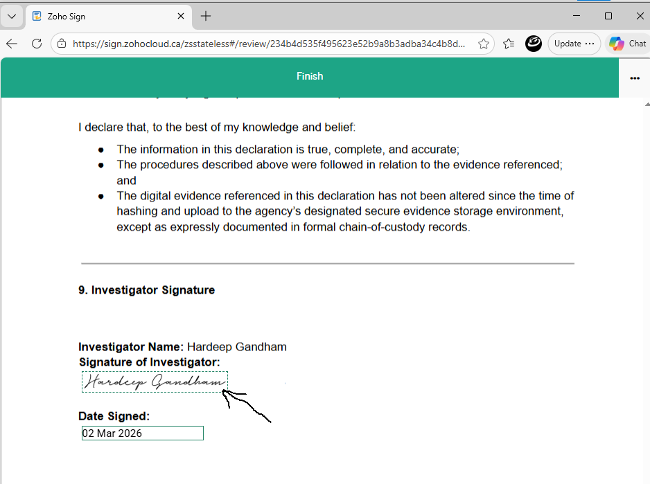 Submitting Video Evidence Hash Values Instructions 16 Document sgn 05 1