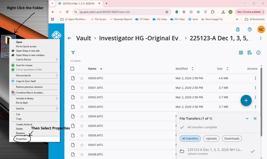 Submitting Video Evidence Hash Values Instructions 9 confirm 01